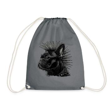 Punk Rock Bouledogue Français - Sac de sport léger - gris - Devant