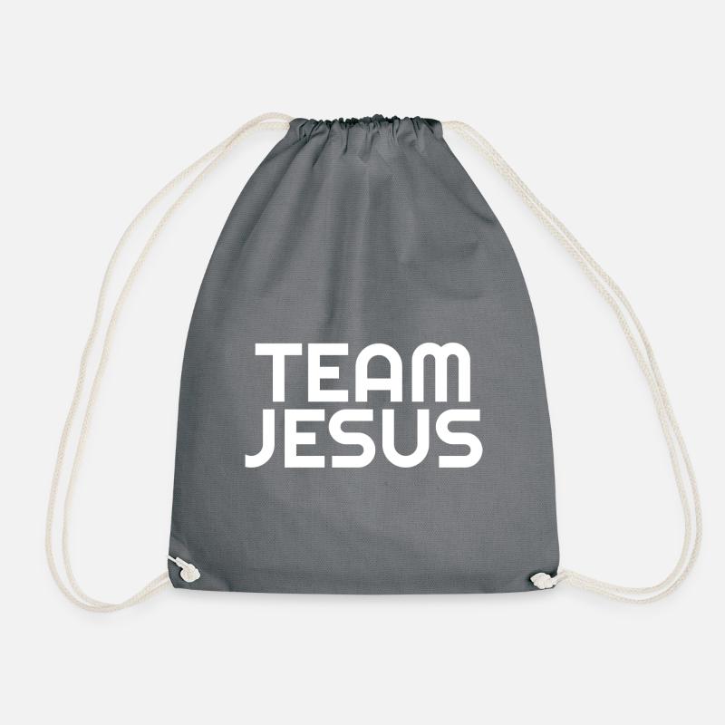Team Jesus - Christian Quotes - Drawstring Bag - grey