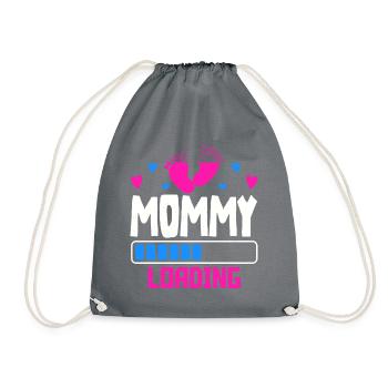 Werdende Mutter, Endlich werde ich ein Mama - Turnbeutel - Grau - Vorne