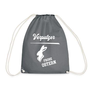 Verputzer Frohe Ostern Ostergeschenk Verputzerei - Turnbeutel - Grau - Vorne
