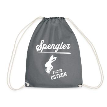Spengler Frohe Ostern Ostergeschenk Spenglerei - Turnbeutel - Grau - Vorne
