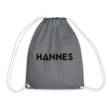 First name Hannes - Drawstring Bag - grey - Front