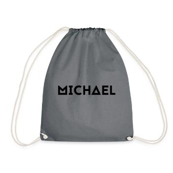 First name Michael - Drawstring Bag - grey - Front