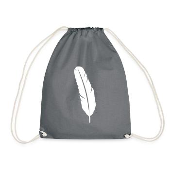 Symbole de plume - Sac de sport léger - gris - Devant