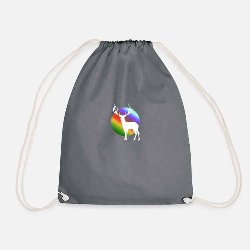 White Deer - Drawstring Bag - grey