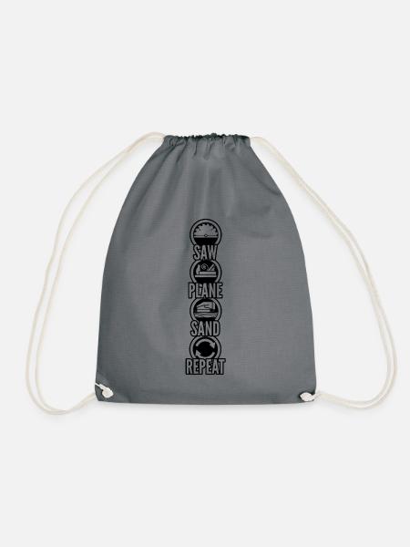 Artisan Mantra Wood bk - Drawstring Bag - grey