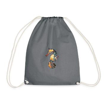 Sea horse - Drawstring Bag - grey - Front