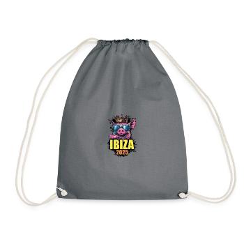 Ibiza 2025 Pig - Drawstring Bag - grey - Front