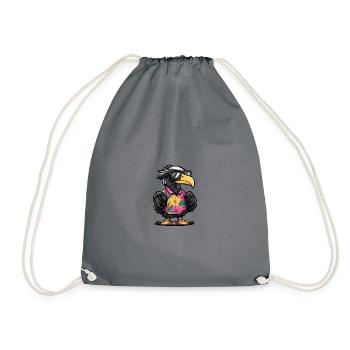 Harpy Bird Comic Holiday - Drawstring Bag - grey - Front