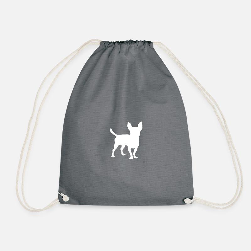 Chihuahua - Drawstring Bag - grey