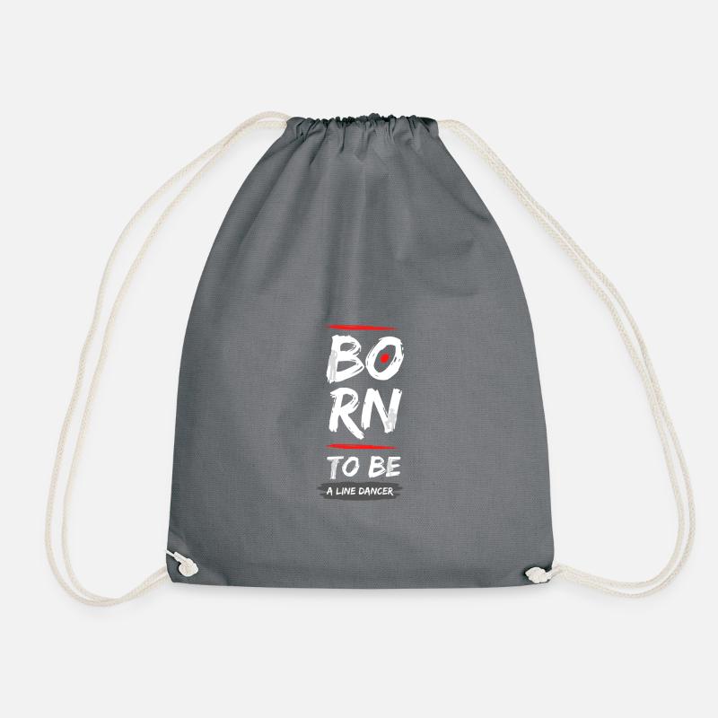 born to be a linedancer - Drawstring Bag - grey