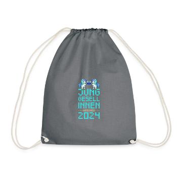 Unicorn Hen Party 2024 Party - Drawstring Bag - grey - Front
