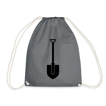 Shovel icon silhouette - Drawstring Bag - grey - Front