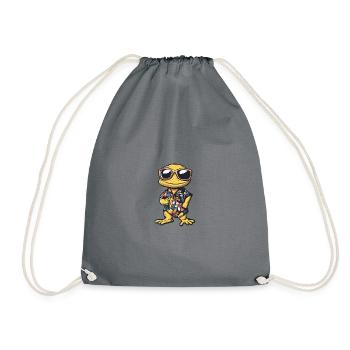 Lézard Bande dessinée Vacances - Sac de sport léger - gris - Devant