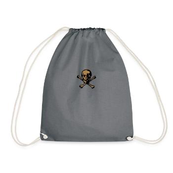 terrifying skull 2 - Drawstring Bag - grey - Front