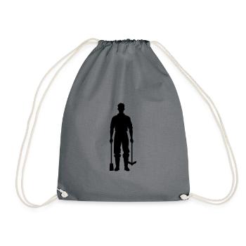 Icône de silhouette d’agriculteur - Sac de sport léger - gris - Devant