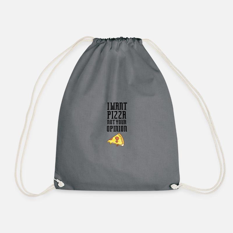 Pizza, not your opinion - Drawstring Bag - grey