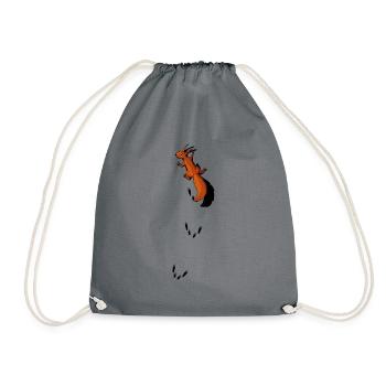 kletterndes Eichhörnchen klettert auf Shirt Gesche - Turnbeutel - Grau - Vorne