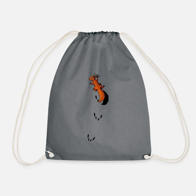 kletterndes Eichhörnchen klettert auf Shirt Gesche - Turnbeutel - Grau