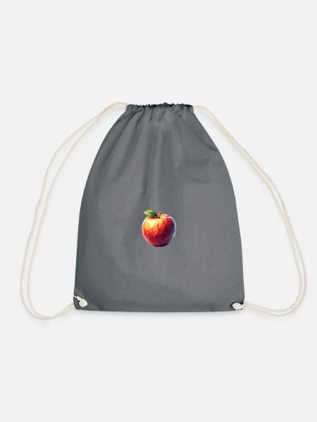 Apple Polygon - Drawstring Bag - grey