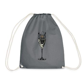 Insecte dans le vin mousseux - Sac de sport léger - gris - Devant