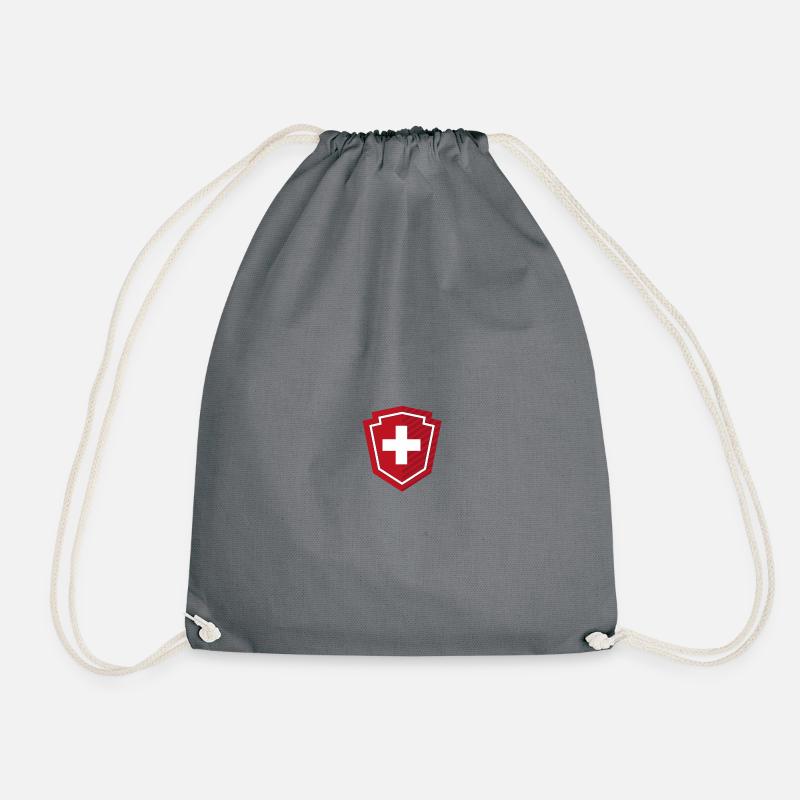 Flagge der Schweiz - Schweizerische Eidgenossenschaft - Turnbeutel - Grau