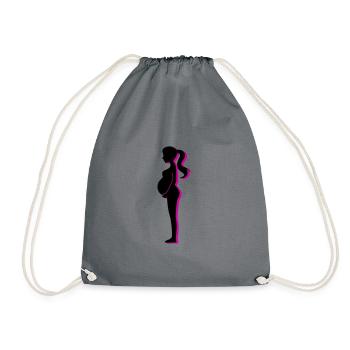 Femme Grossesse Bébé - Sac de sport léger - gris - Devant