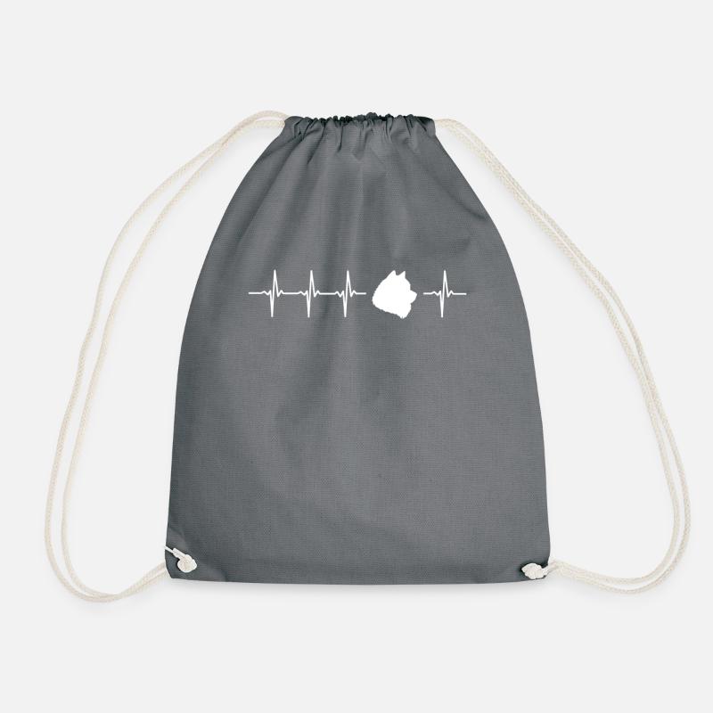Cute Samoyed Gift Idea - Drawstring Bag - grey