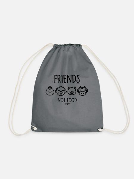 Friends Not Food #vegan - Turnbeutel - Grau