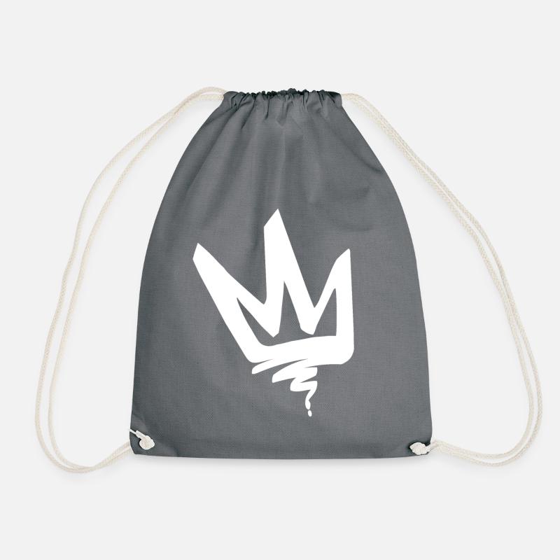crown day white - Drawstring Bag - grey