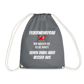 FEUERWEHRFRAU - Turnbeutel - Grau - Vorne