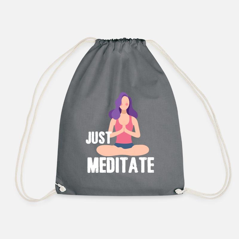 Just meditate - Drawstring Bag - grey