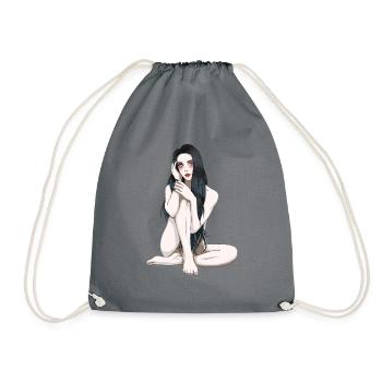 Vampire Naked Woman Dark Grufti Gothic Sex - Drawstring Bag - grey - Front