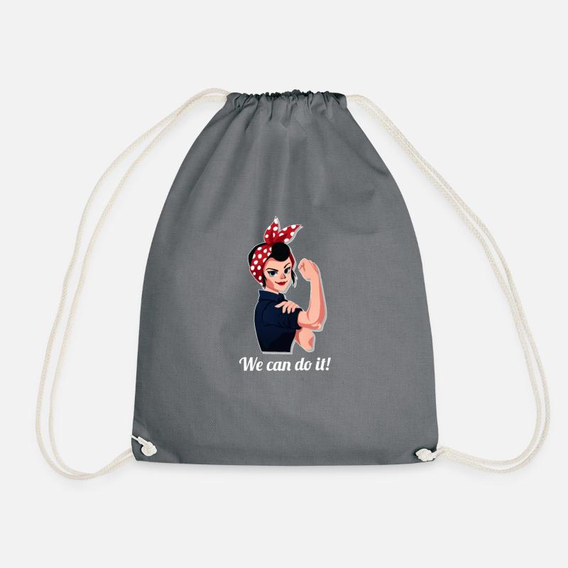 We can do it! - Drawstring Bag - grey