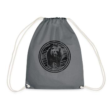 Ours brun - Sac de sport léger - gris - Devant