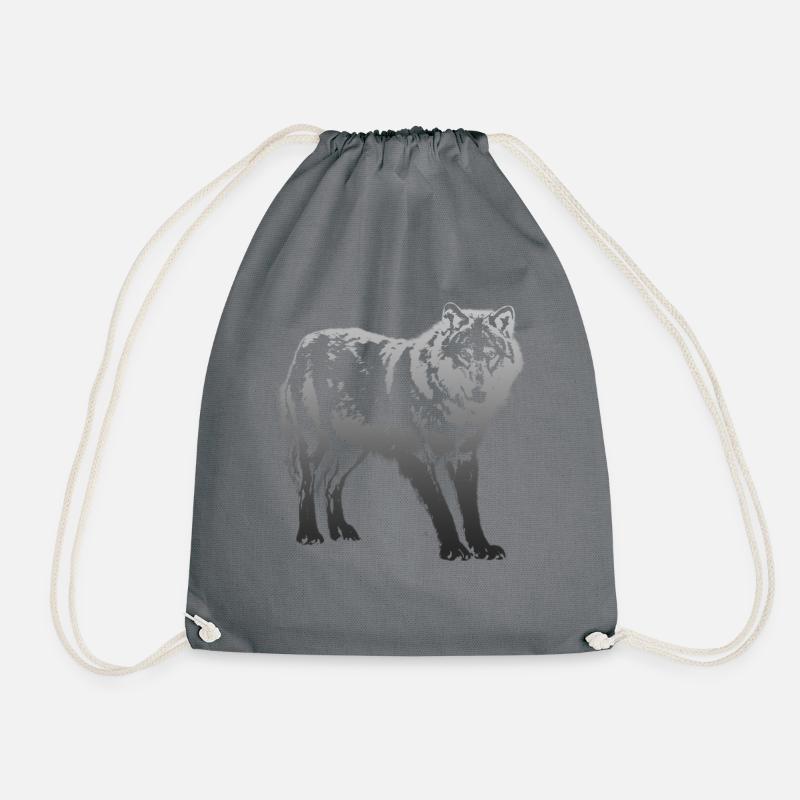 Wolf in Silber - Turnbeutel - Grau