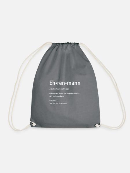 Ehrenmann Jugendwort | Erklärung mit Beispiel - Turnbeutel - Grau