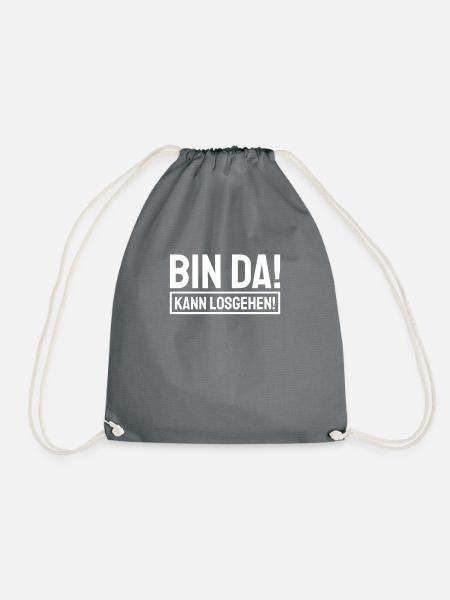 Bin da Kann losgehen! Arrogant Selbstbewusst - Turnbeutel - Grau