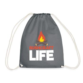 Bushcraft Campfire Scout Scout Gift Survival - Drawstring Bag - grey - Front