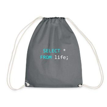 Gift idea for SQL coders - Drawstring Bag - grey - Front