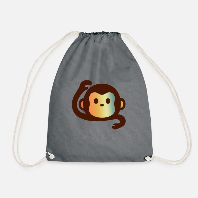 MONKEY MONKEY MONKEY MONKEY - Drawstring Bag - grey