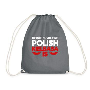 Poland Kielbasa funny funny saying Polska - Drawstring Bag - grey - Front