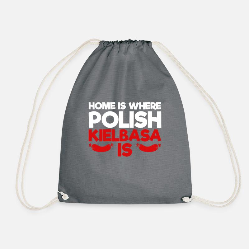 Poland Kielbasa funny funny saying Polska - Drawstring Bag - grey