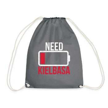Polnsicher Spruch Polska Lustig Witzig Kielbasa - Drawstring Bag - grey - Front