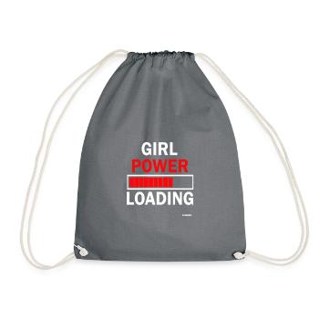 Girl Power Powergirl Girl Power Power Woman Gift - Drawstring Bag - grey - Front