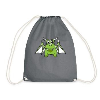 Dragon monstre dragon tête feu drôle drôle - Sac de sport léger - gris - Devant