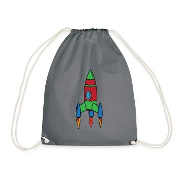 Rocket Space Shuttle Spaceship Astronaut Space - Drawstring Bag - grey - Front