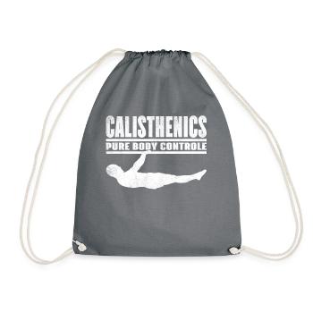 Calisthenics Street Workout Front Leaver - Drawstring Bag - grey - Front