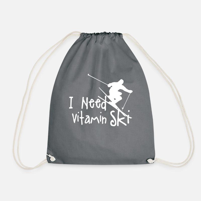 Skiing / Downhill skiing / Skiing - Drawstring Bag - grey