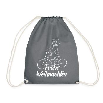 Vélo père Noël - Sac de sport léger - gris - Devant
